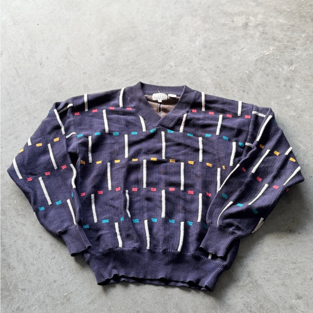 Vintage 90’s Gianfranco Ruffini Abstract Patterned Pastel Colored Sweater